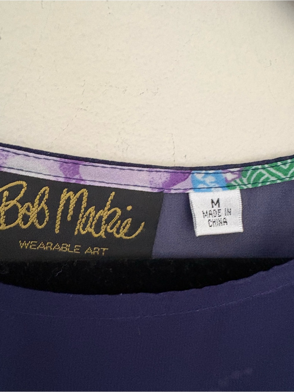 Bob Mackie Wearable Art Womens Paisley Floral Chiffon Over Blouse -Sheer-Sz Med - Picture 7 of 7